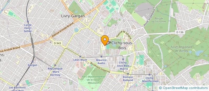 localisation de l'entreprise EVEIL SANS FRONTIERES à CLICHY-SOUS-BOIS
