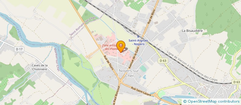 localisation de l'entreprise EVEILLE BTP  NOYERS-SUR-CHER