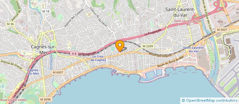 localisation de l'entreprise EVELIA à CAGNES-SUR-MER