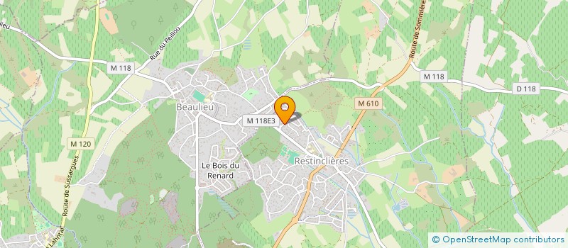 localisation de l'entreprise EVEN TERRASSEMENT  RESTINCLIERES