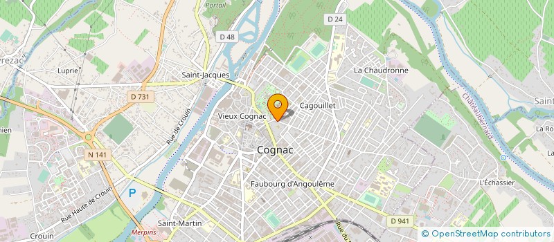 localisation de l'entreprise EVENEMENTS LOCAUX ET ANIMATIONS à COGNAC
