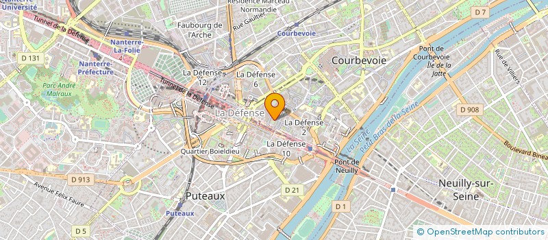 localisation de l'entreprise EVERGLASS à COURBEVOIE