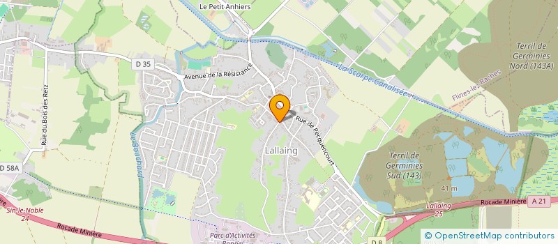 localisation de l'entreprise EVF PAYSAGE  LALLAING