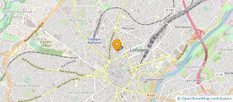 localisation de l'entreprise EVIDANSE à LIMOGES