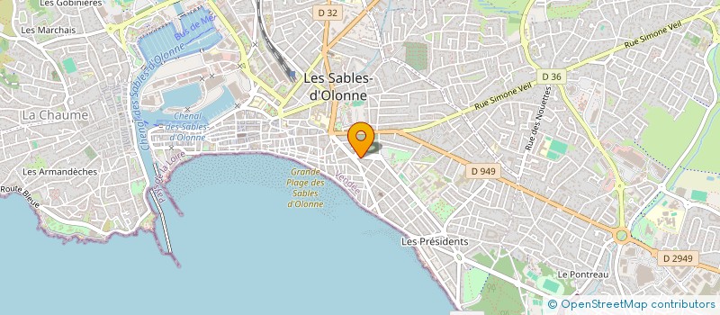 localisation de l'entreprise EVIDENCE à LES SABLES D'OLONNE