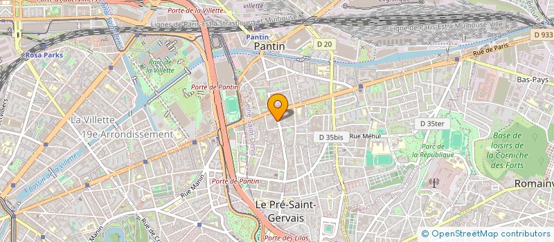 localisation de l'entreprise EVIN à PANTIN