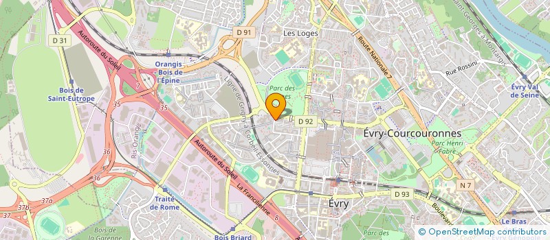 localisation de l'entreprise EVO & GO à EVRY-COURCOURONNES