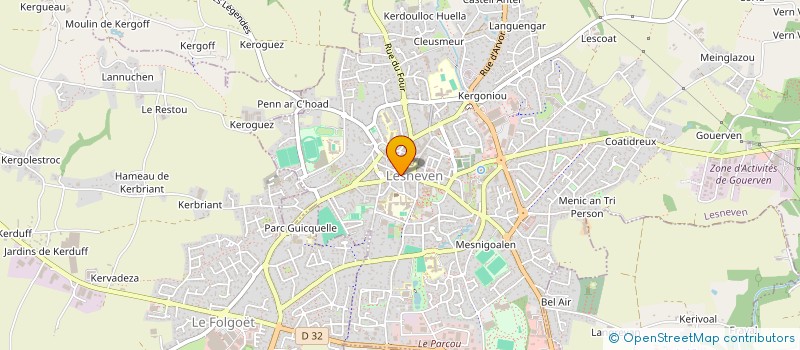 localisation de l'entreprise EVOL'IMMO 29  LESNEVEN