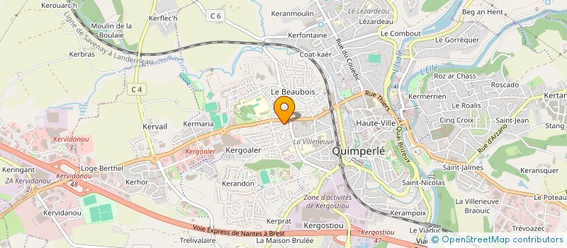 localisation de l'entreprise EVOL'YS  QUIMPERLE