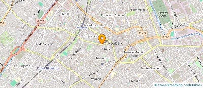 localisation de l'entreprise EVOLETIK à ROUBAIX