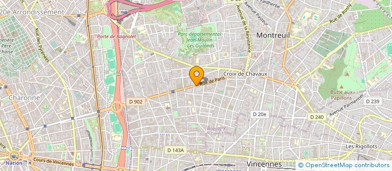 localisation de l'entreprise EVOLINE  MONTREUIL