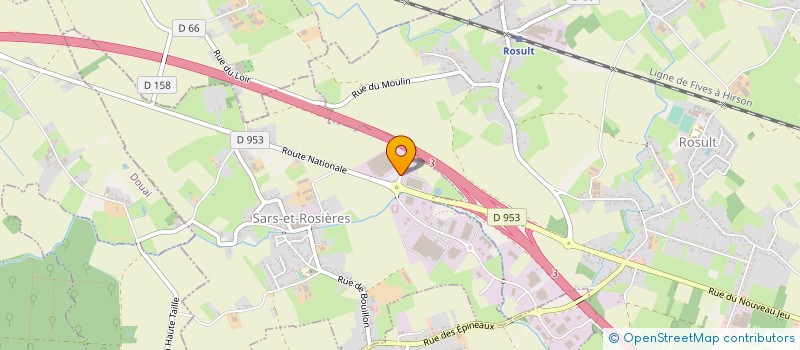 localisation de l'entreprise EVOLIS à SARS-ET-ROSIERES