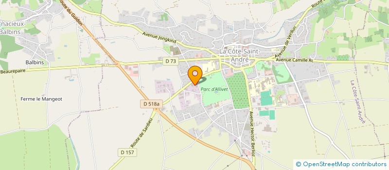 localisation de l'entreprise EVOLUTION 3  LA COTE-SAINT-ANDRE