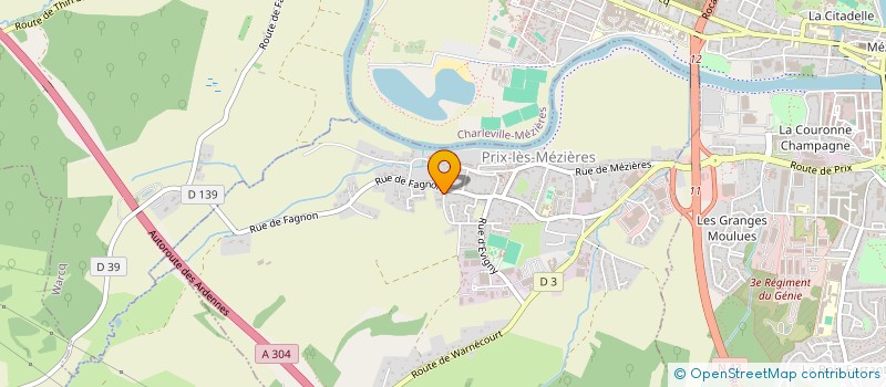 localisation de l'entreprise EVOLUTION BATIMENT à PRIX-LES-MEZIERES