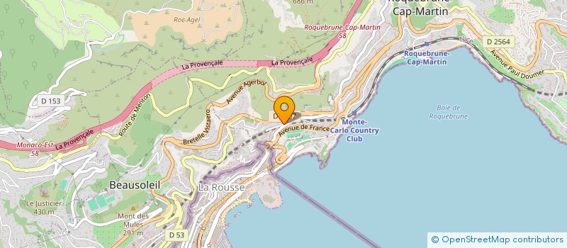 localisation de l'entreprise EVON INVEST à ROQUEBRUNE-CAP-MARTIN