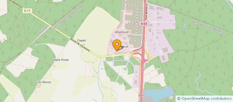 localisation de l'entreprise EVOTECH à SAINT-GEOURS-DE-MAREMNE
