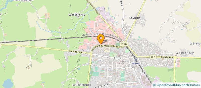 localisation de l'entreprise EVRON AUTOMOBILES à EVRON
