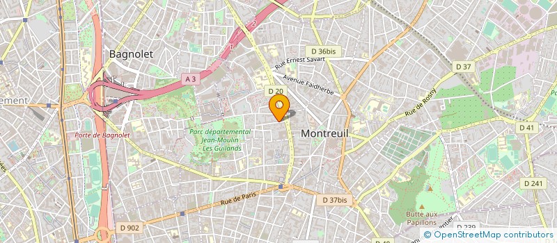 localisation de l'entreprise EVS à MONTREUIL