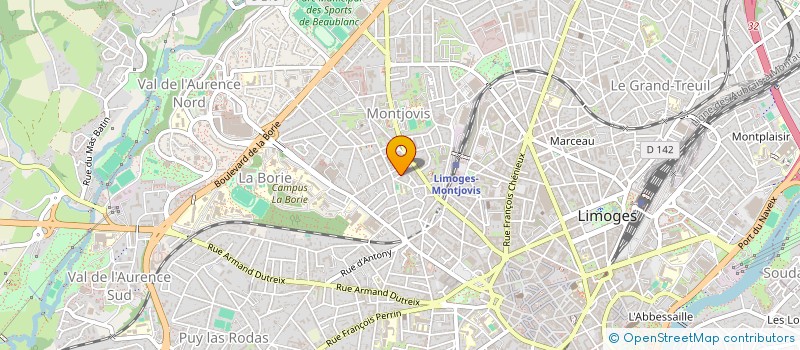 localisation de l'entreprise EW2M à LIMOGES