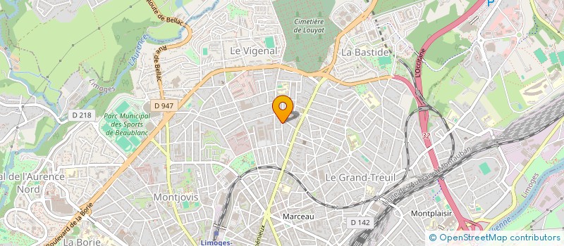 localisation de l'entreprise EWD IMMO 1 à LIMOGES