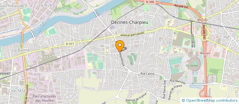 localisation de l'entreprise EXALT ET'SENS à DECINES-CHARPIEU