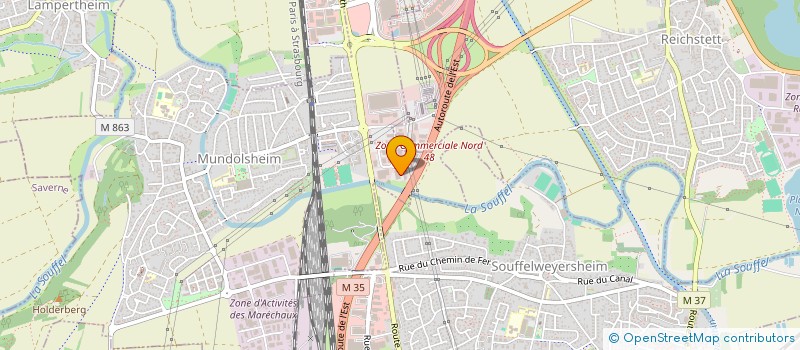 localisation de l'entreprise EXCELICE 67  MUNDOLSHEIM