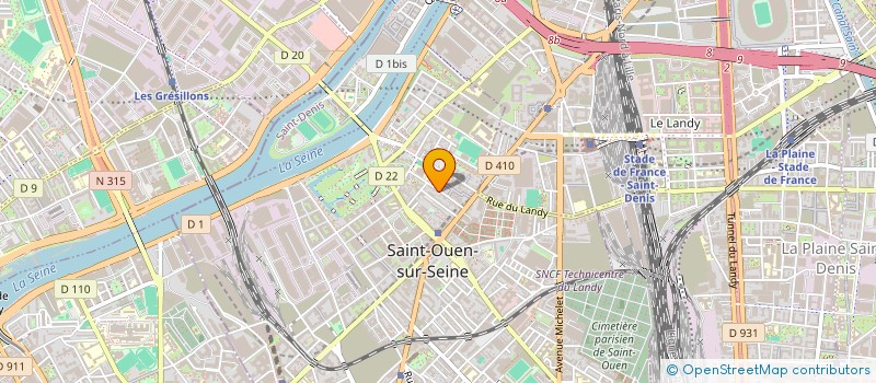 localisation de l'entreprise EXCELLENCE CARS 93 à SAINT-OUEN-SUR-SEINE