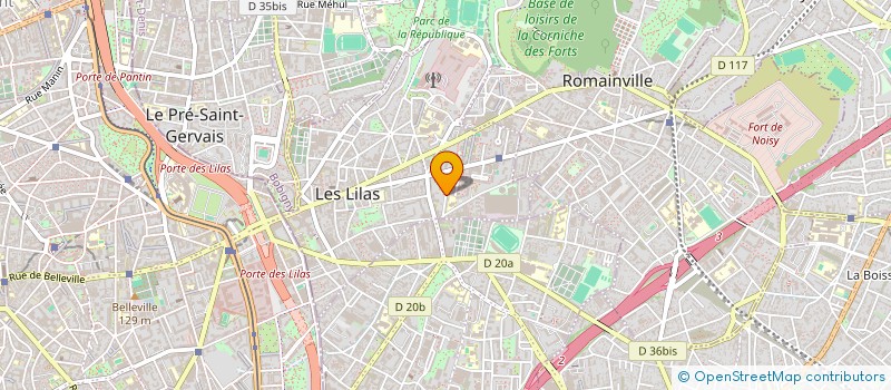 localisation de l'entreprise EXCELSANTE à LES LILAS