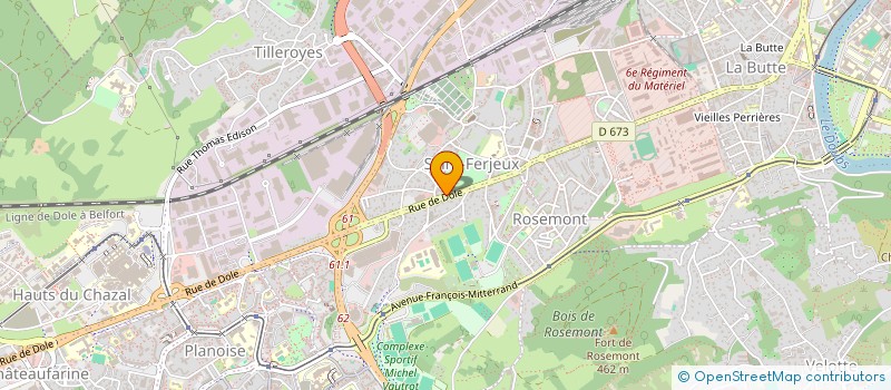 localisation de l'entreprise EXCELSPORT à BESANCON
