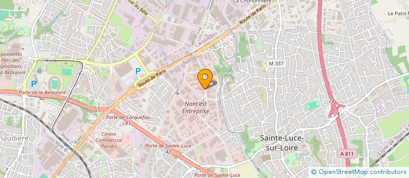 localisation de l'entreprise EXERO EXTENSION à NANTES