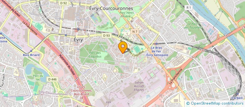 localisation de l'entreprise EXO LES EPINETTES à EVRY-COURCOURONNES