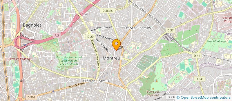 localisation de l'entreprise EXOFRANCE à MONTREUIL