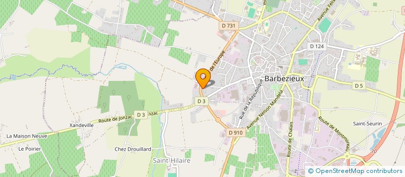 localisation de l'entreprise EXPERTIMMO S.O.  BARBEZIEUX SAINT HILAIRE