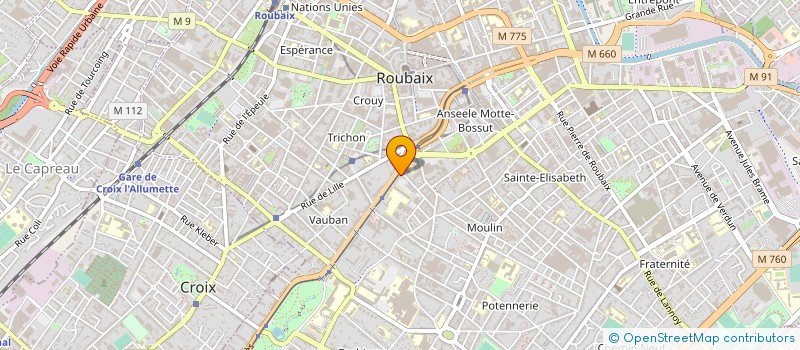 localisation de l'entreprise EXPERTISE COMPTABLE PANSARD & ASSOCIES à ROUBAIX