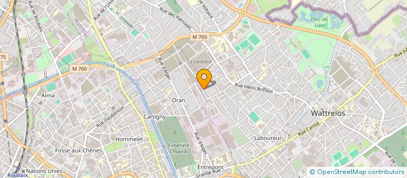 localisation de l'entreprise EXPERTISE TOITURE  WATTRELOS