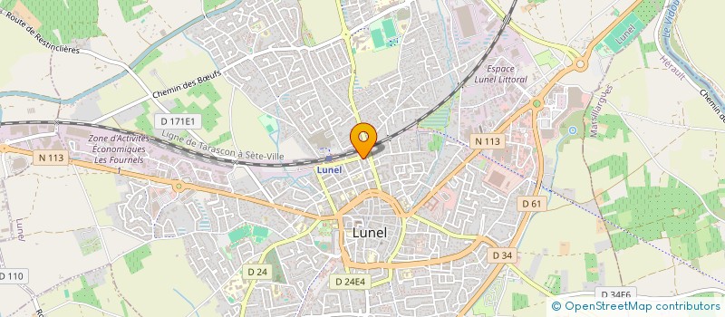 localisation de l'entreprise EXPL CENTRE EXPERTISE AUTOMOBI  LUNEL