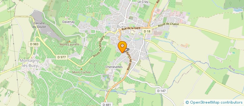 localisation de l'entreprise EXPLOITATION A RESPONSABILITE LIMITEE BAPTISTE PRETET  BUXY