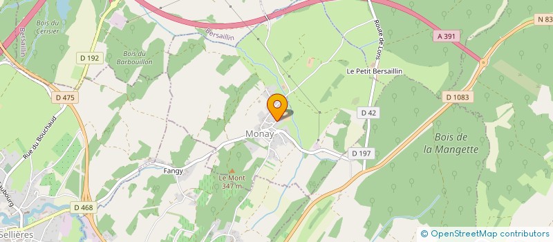 localisation de l'entreprise EXPLOITATION AGRICOLE A RESPONSABILITE LILIMTEE DES PRES DE LA GRANGE  MONAY