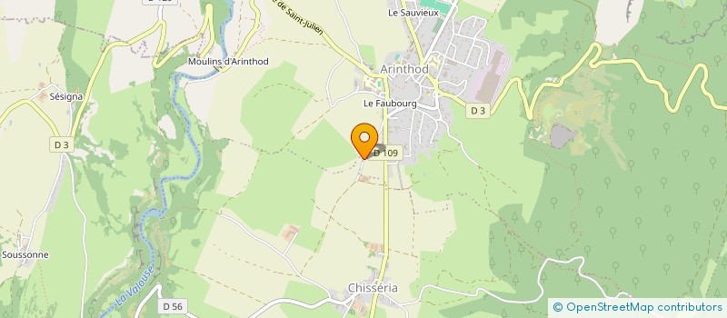 localisation de l'entreprise EXPLOITATION AGRICOLE A RESPONSABILITE LIMITEE BRETIN  ARINTHOD