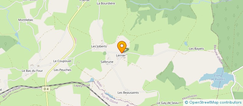 localisation de l'entreprise EXPLOITATION AGRICOLE A RESPONSABILITE LIMITEE CARTE  BEAUNE-D'ALLIER