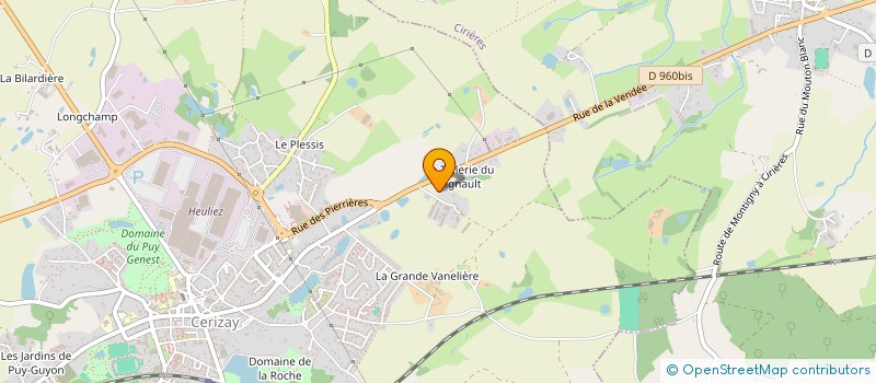 localisation de l'entreprise EXPLOITATION AGRICOLE A RESPONSABILITE LIMITEE CERVOL à CERIZAY