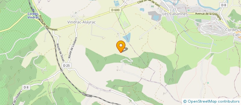 localisation de l'entreprise EXPLOITATION AGRICOLE A RESPONSABILITE LIMITEE CORDIBIO  VINDRAC-ALAYRAC