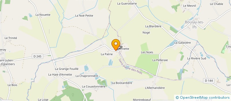 localisation de l'entreprise EXPLOITATION AGRICOLE A RESPONSABILITE LIMITEE D ANNETTE  BOULAY-LES-IFS