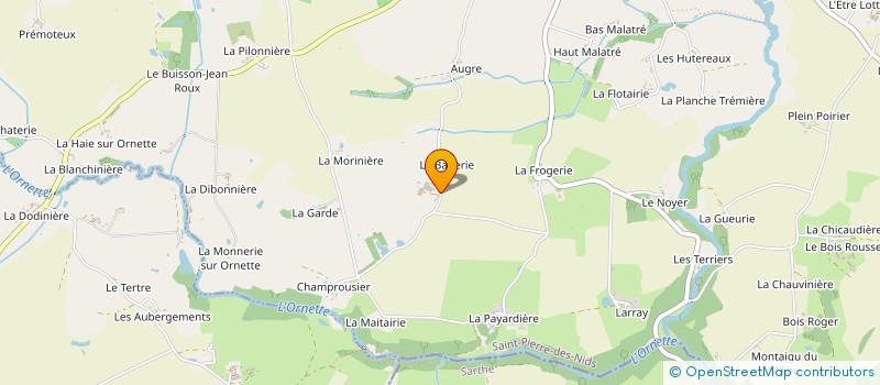 localisation de l'entreprise EXPLOITATION AGRICOLE A RESPONSABILITE LIMITEE DE LA BADERIE à SAINT-PIERRE-DES-NIDS