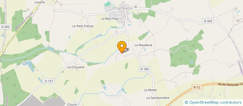 localisation de l'entreprise EXPLOITATION AGRICOLE A RESPONSABILITE LIMITEE DE LA BESNERIE à CHAMPEON