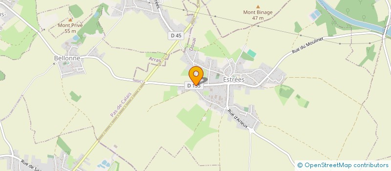 localisation de l'entreprise EXPLOITATION AGRICOLE A RESPONSABILITE LIMITEE DE LA FERME DE L'HOSPICE  ESTREES