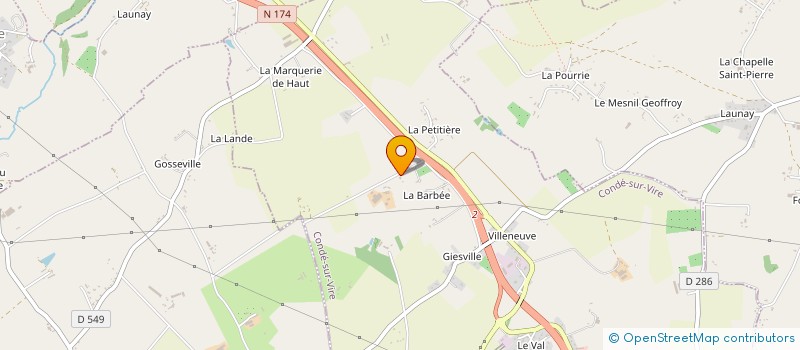 localisation de l'entreprise EXPLOITATION AGRICOLE A RESPONSABILITE LIMITEE DE LA FOUTELAIE à CONDE-SUR-VIRE