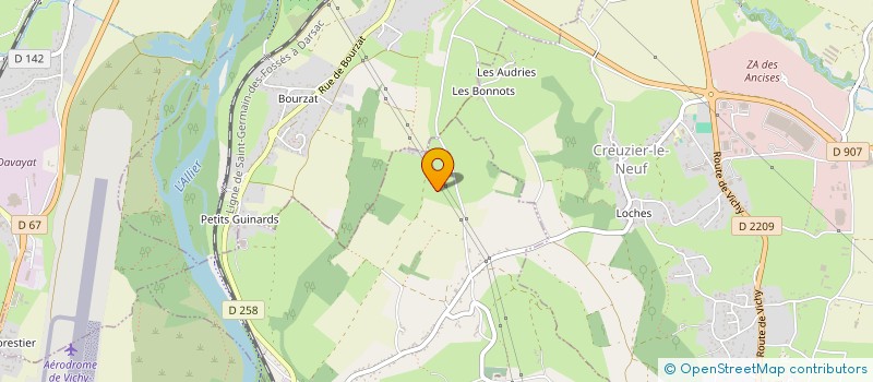 localisation de l'entreprise EXPLOITATION AGRICOLE A RESPONSABILITE LIMITEE DE LA MADELEINE à CUSSET