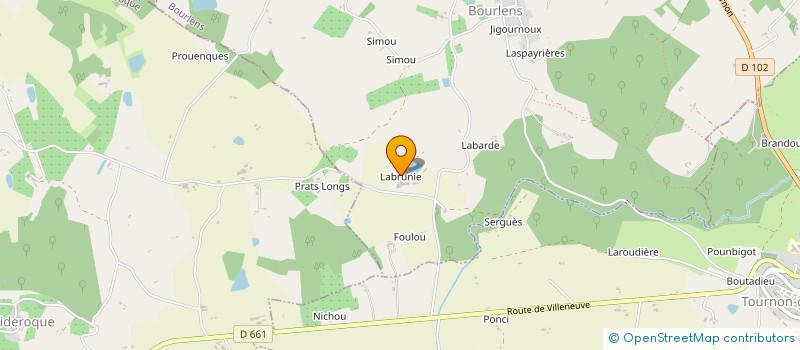 localisation de l'entreprise EXPLOITATION AGRICOLE A RESPONSABILITE LIMITEE DE LABRUNIE  BOURLENS