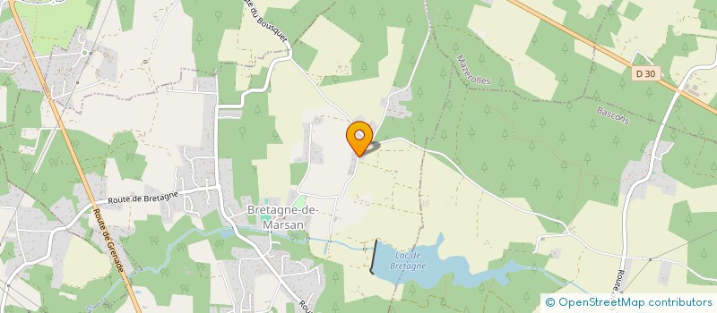 localisation de l'entreprise EXPLOITATION AGRICOLE A RESPONSABILITE LIMITEE DE MILLAQUE  BRETAGNE-DE-MARSAN